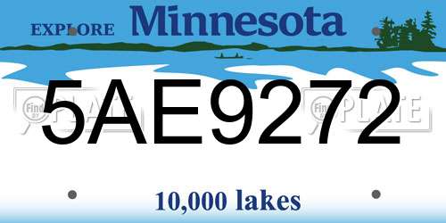5AE9272 Minnesota License Plate