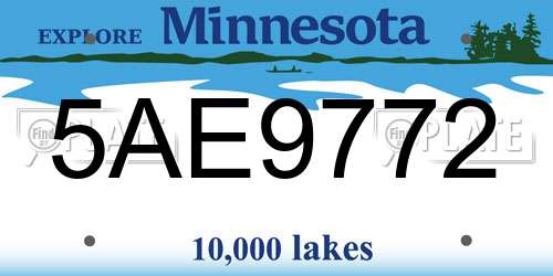 5AE9772 Minnesota License Plate