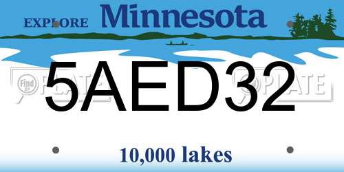 5AED32 Minnesota License Plate