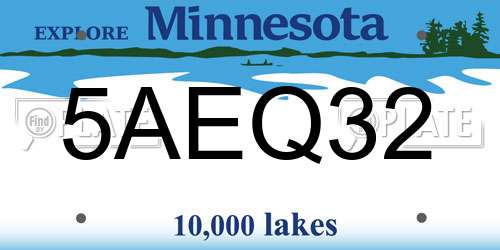 5AEQ32 Minnesota License Plate