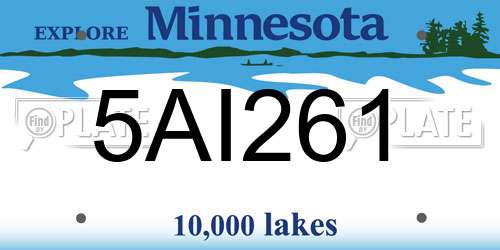 5AI261 Minnesota License Plate