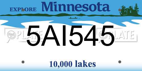 5AI545 Minnesota License Plate