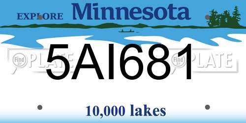 5AI681 Minnesota License Plate