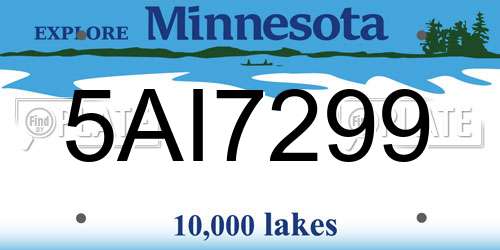 5AI7299 Minnesota License Plate