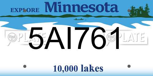 5AI761 Minnesota License Plate