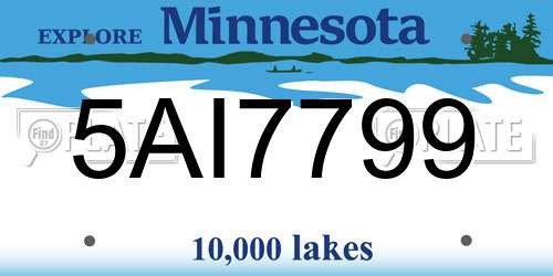 5AI7799 Minnesota License Plate