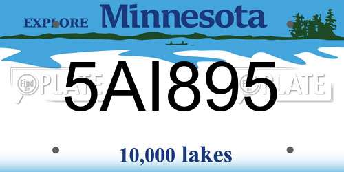5AI895 Minnesota License Plate