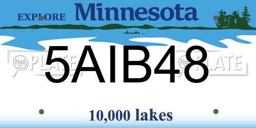 5AIB48 Minnesota License Plate