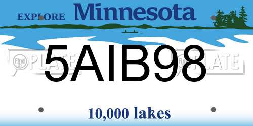 5AIB98 Minnesota License Plate