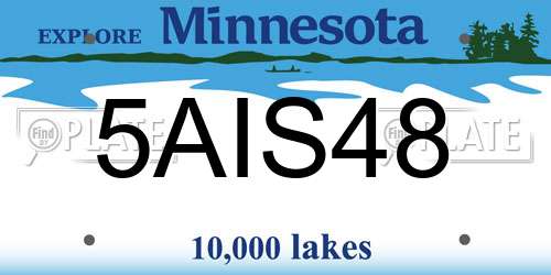 5AIS48 Minnesota License Plate