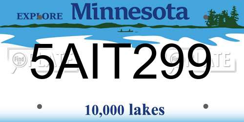 5AIT299 Minnesota License Plate