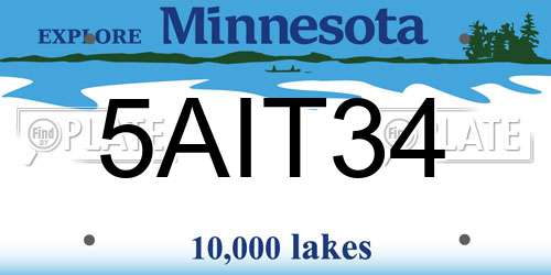 5AIT34 Minnesota License Plate