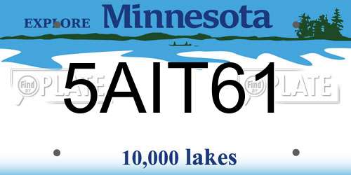 5AIT61 Minnesota License Plate