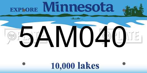 5AM040 Minnesota License Plate