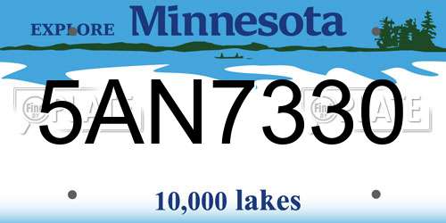 5AN7330 Minnesota License Plate