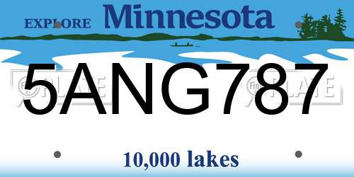 5ANG787 Minnesota License Plate