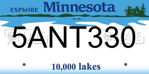 5ANT330 Minnesota License Plate