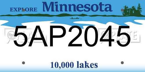 5AP2045 Minnesota License Plate