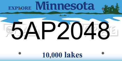 5AP2048 Minnesota License Plate