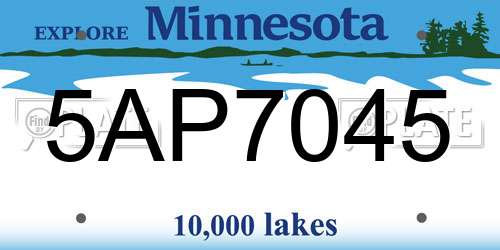 5AP7045 Minnesota License Plate