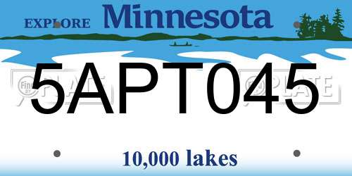 5APT045 Minnesota License Plate