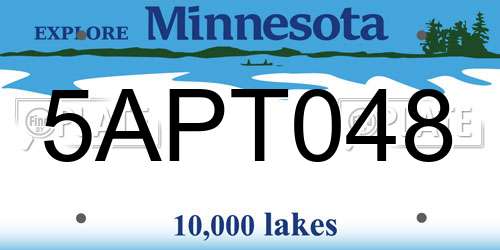 5APT048 Minnesota License Plate