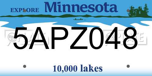 5APZ048 Minnesota License Plate