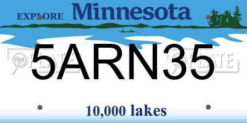 5ARN35 Minnesota License Plate