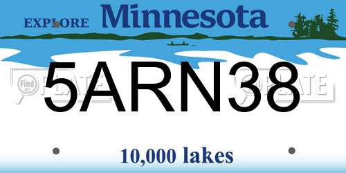 5ARN38 Minnesota License Plate