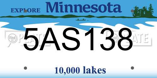 5AS138 Minnesota License Plate