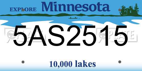 5AS2515 Minnesota License Plate