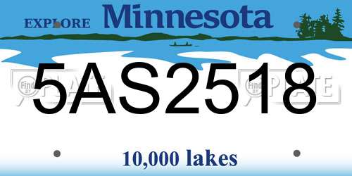 5AS2518 Minnesota License Plate