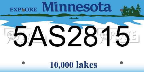 5AS2815 Minnesota License Plate