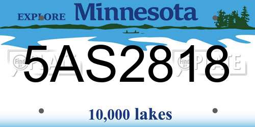 5AS2818 Minnesota License Plate