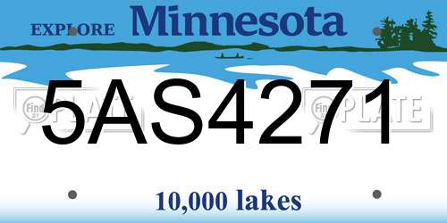 5AS4271 Minnesota License Plate