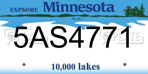 5AS4771 Minnesota License Plate