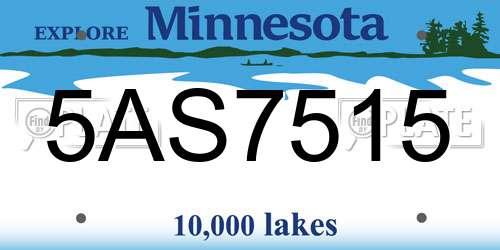 5AS7515 Minnesota License Plate
