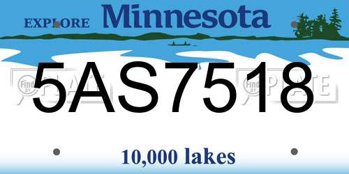 5AS7518 Minnesota License Plate