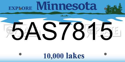 5AS7815 Minnesota License Plate