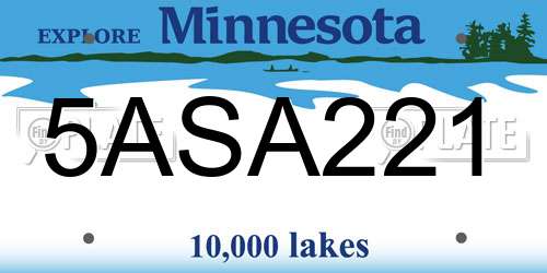 5ASA221 Minnesota License Plate