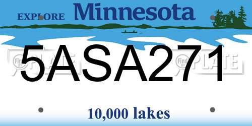 5ASA271 Minnesota License Plate