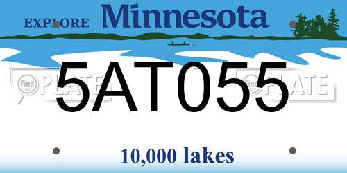 5AT055 Minnesota License Plate