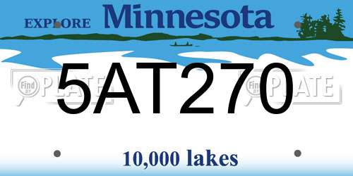 5AT270 Minnesota License Plate