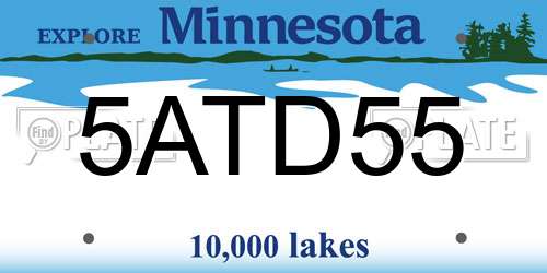 5ATD55 Minnesota License Plate