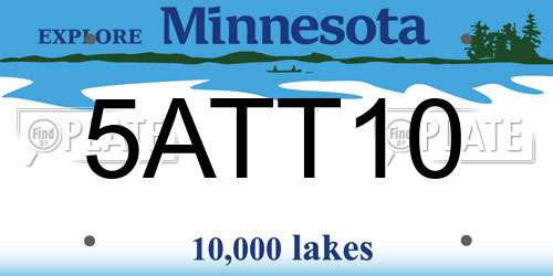 5ATT10 Minnesota License Plate