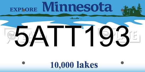 5ATT193 Minnesota License Plate