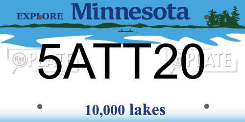 5ATT20 Minnesota License Plate