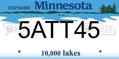 5ATT45 Minnesota License Plate