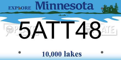 5ATT48 Minnesota License Plate