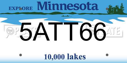 5ATT66 Minnesota License Plate